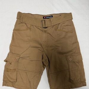 Airwalk Men's Tan Cargo Shorts with Belt